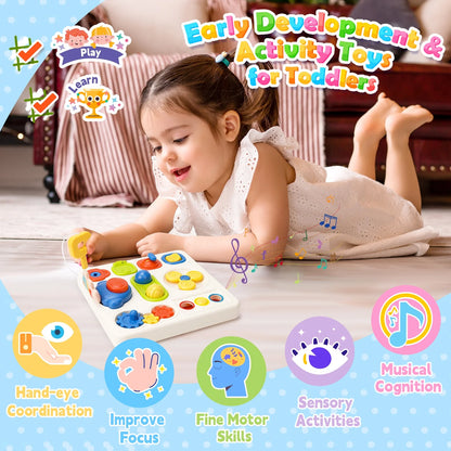 Toddler Learning Toys for 1-3 Boy Girl, Montessori Busy Board Toys for 1 Year Old, Baby Sensory Toys 6-12-18 Months, 1 2 Year Old Boy Girl Gifts