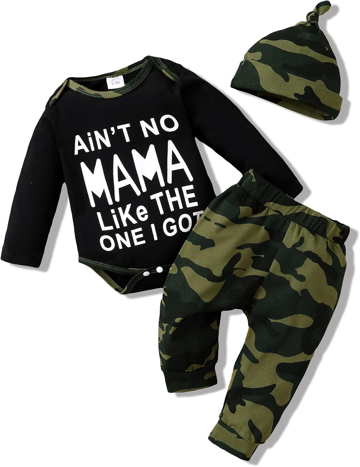 Newborn Baby Boy Letter Printed Romper and Pants Set, Available in Sizes 0-18 Months