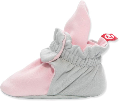 Organic Cotton Baby Booties, Soft Sole Stay-On Baby Shoes