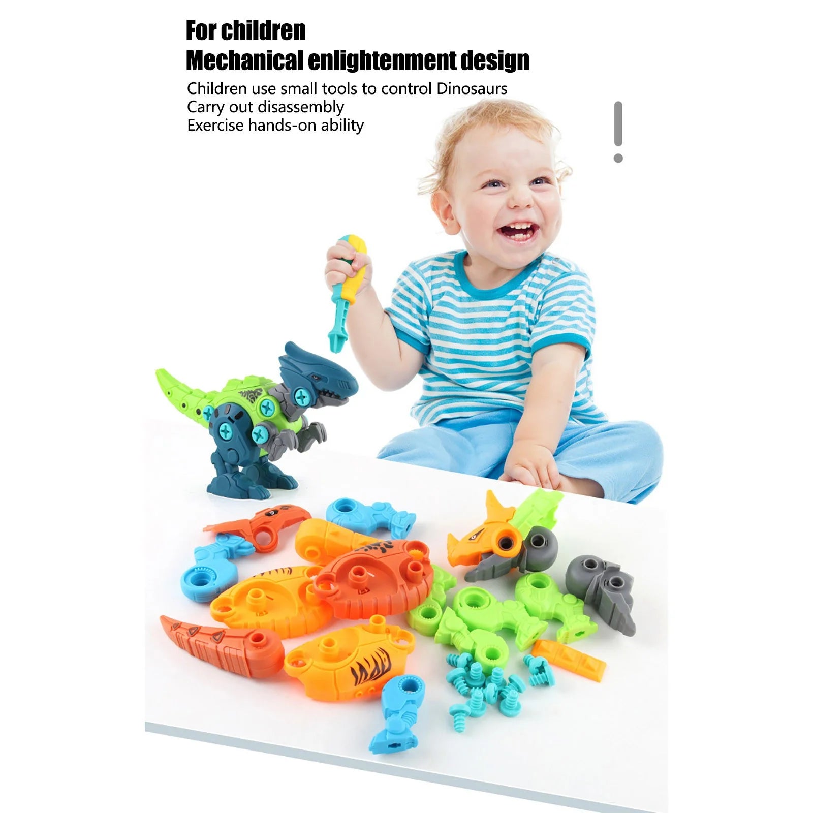 Take Apart Dinosaur Toys for Boys Building Play Kit with Screwdrivers DIY Construction Engineering Set and Learning for Kids 4 Dinosaurs Easter Christmas Birthday Gifts