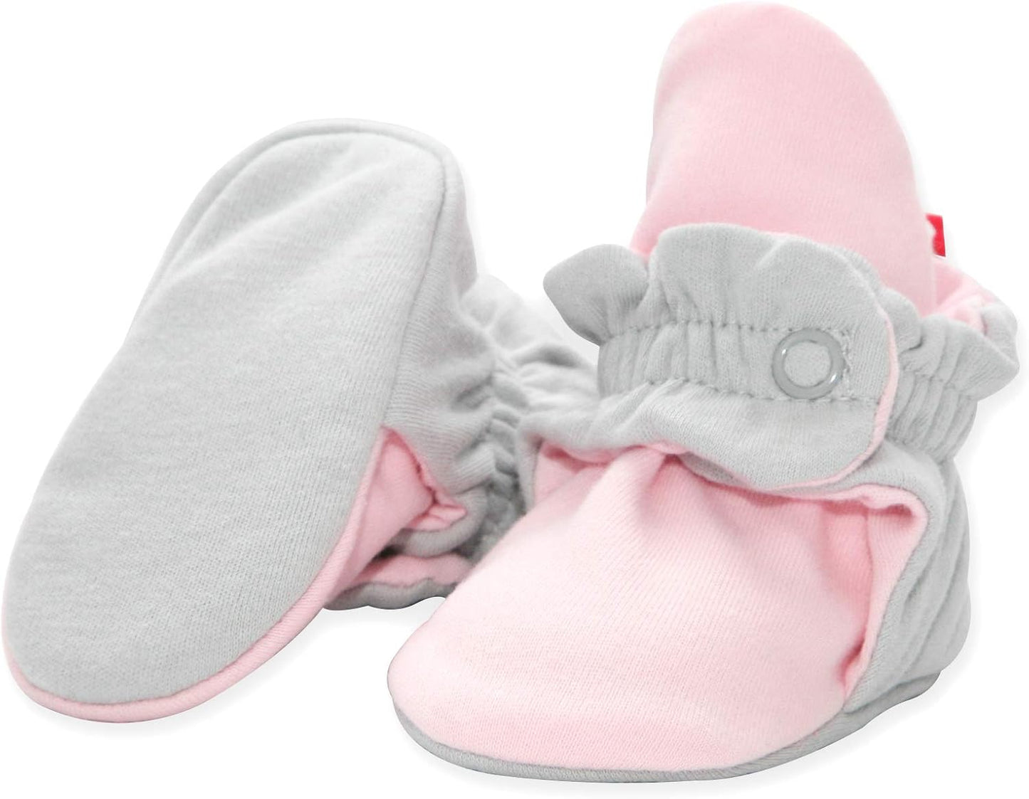 Organic Cotton Baby Booties, Soft Sole Stay-On Baby Shoes