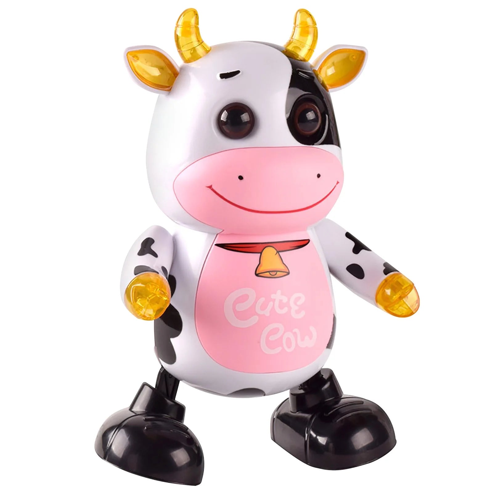 Dancing Cow Robot Toy with Light and Sound Guide Baby Crawling Educational Toy