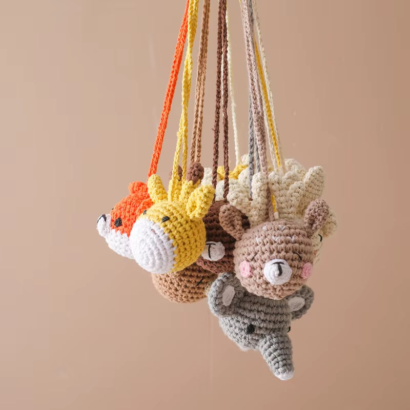 1Pc Baby Animal Crochet Rattle 0 12 Months Baby Toys Mother Kids Infant Teether Gym Hanging Mobile Pandants Montessori Baby Toys