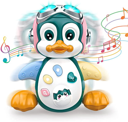 Baby Musical Crawling Toys Penguin, Baby Toys 6 to 12 Months Infant Learning Moving Walking Dancing Toy with Music & Lights for 1 Year Old Toddler Boy Girl Birthday Gifts