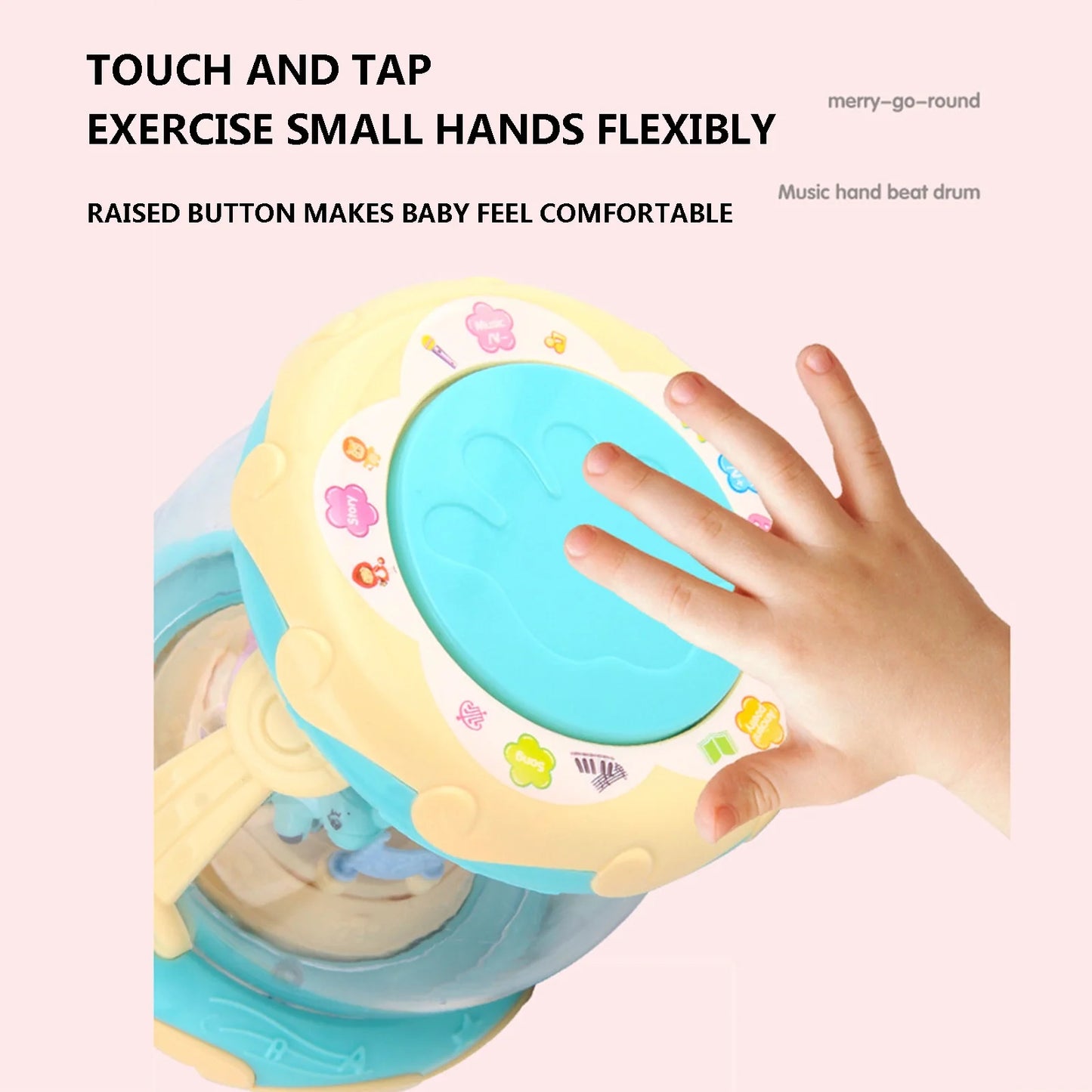 Infant Toy Carousel Hand Drum Light Music Early Education Children'S Toy