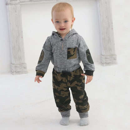 Infant Baby Boy Outfits Long Sleeve Camo Toddler Boy Clothes Sweatshirt Fall Winter Baby Boy Clothes 6-9 Months