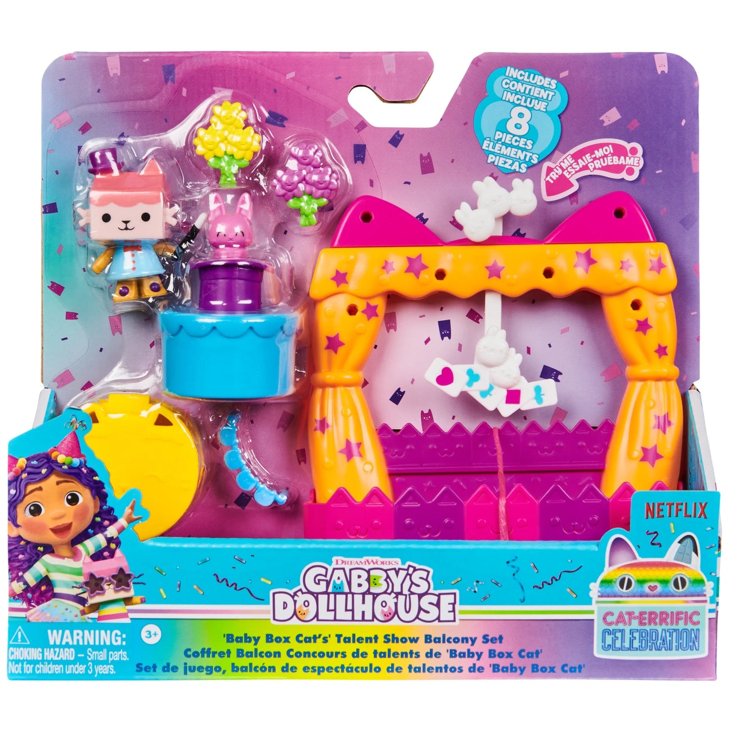 Gabby’S Dollhouse, Baby Box Talent Show Balcony Playset with Toy Figures & Accessories