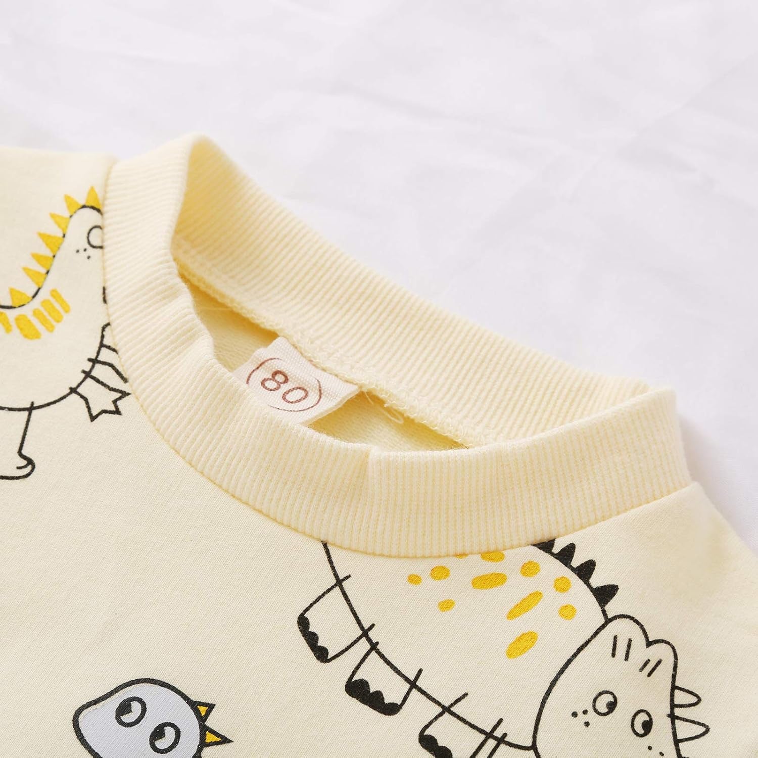 Todder Baby Boys Clothes Long Sleeve Sweatshirt Pants Little Dinosaur Fall Winter 2Pcs Outfits Set (Beige, 3-4 Years)