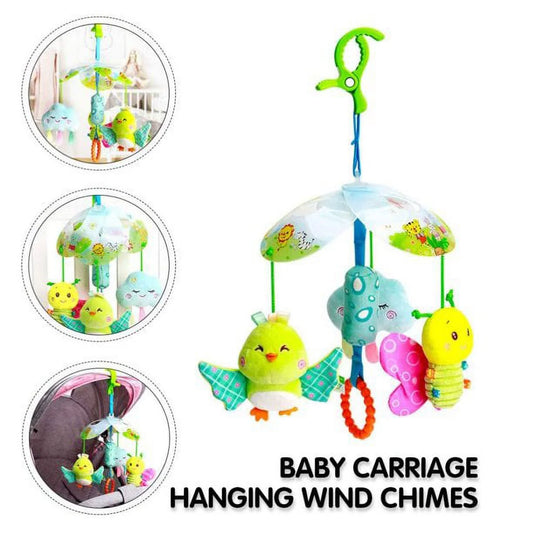 Baby Toys for 0 3 6 9 to 12 Months, Soft Hanging Crinkle Squeaky Sensory Learning Toy Infant Newborn Stroller Car Seat Crib Travel Activity Plush Animal Wind Chime with Teether for Boys Girls