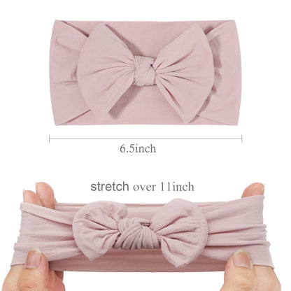 12 PCS 6.5Inch Baby Nylon Headbands Hairbands Hair Bow Elastics for Baby Girls Newborn Infant Toddlers Kids