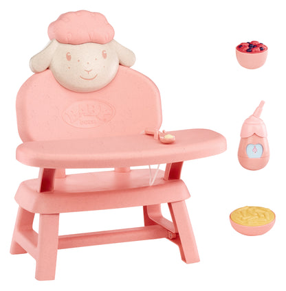 Baby Doll Mealtime Table - with Food, Sturdy, High-End Design, Fits Dolls to 17", Kids 3 +