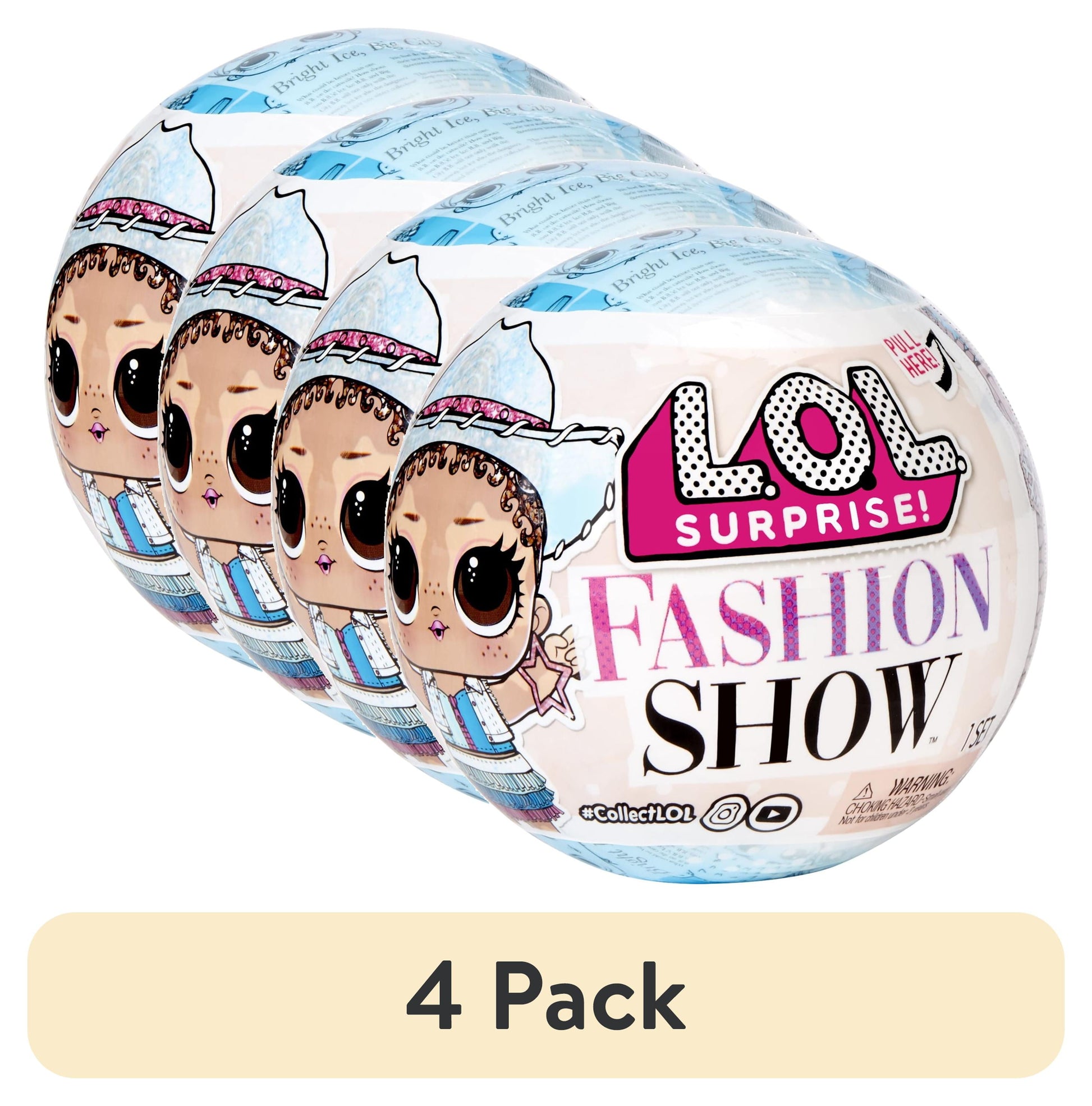 (4 Pack) L.O.L. Surprise Fashion Show Dolls in Paper Ball with 8 Surprises, Accessories, Collectible Doll, Paper Packaging, Fashion Theme, Fashion Toy Girls Ages 4 +