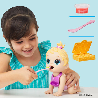 Lil Snacks Doll, Eats and "Poops," 8-Inch Baby Doll Toy, Kids Ages 3+, Blonde Hair