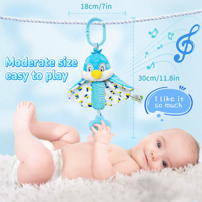 Aby Girl Toys for 0 3 6 Months,Babies Handbells Rattles,Infant Crib Toys,Car Seat Toys,Newborn Stroller Toys,Hanging Toys for Baby Gym (Bird)