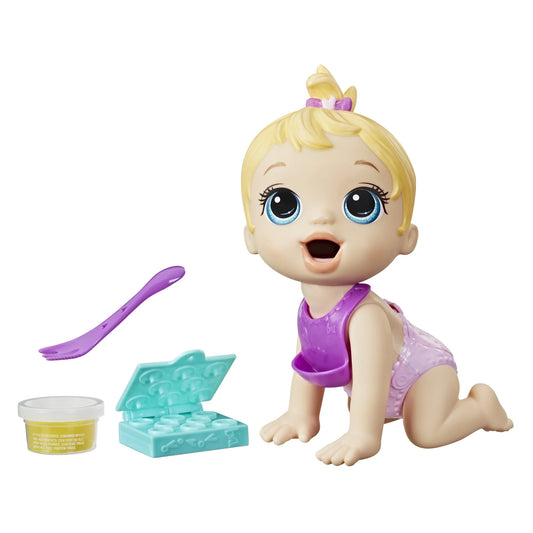 Lil Snacks Doll, Eats and "Poops," 8-Inch Baby Doll Toy, Kids Ages 3+, Blonde Hair