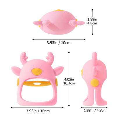 1PC Silicone Baby Teether Cartoon Deer Shape Teethering Toys Cute Baby Toys Soft Baby Care Utensils Anti-Eating Baby Items