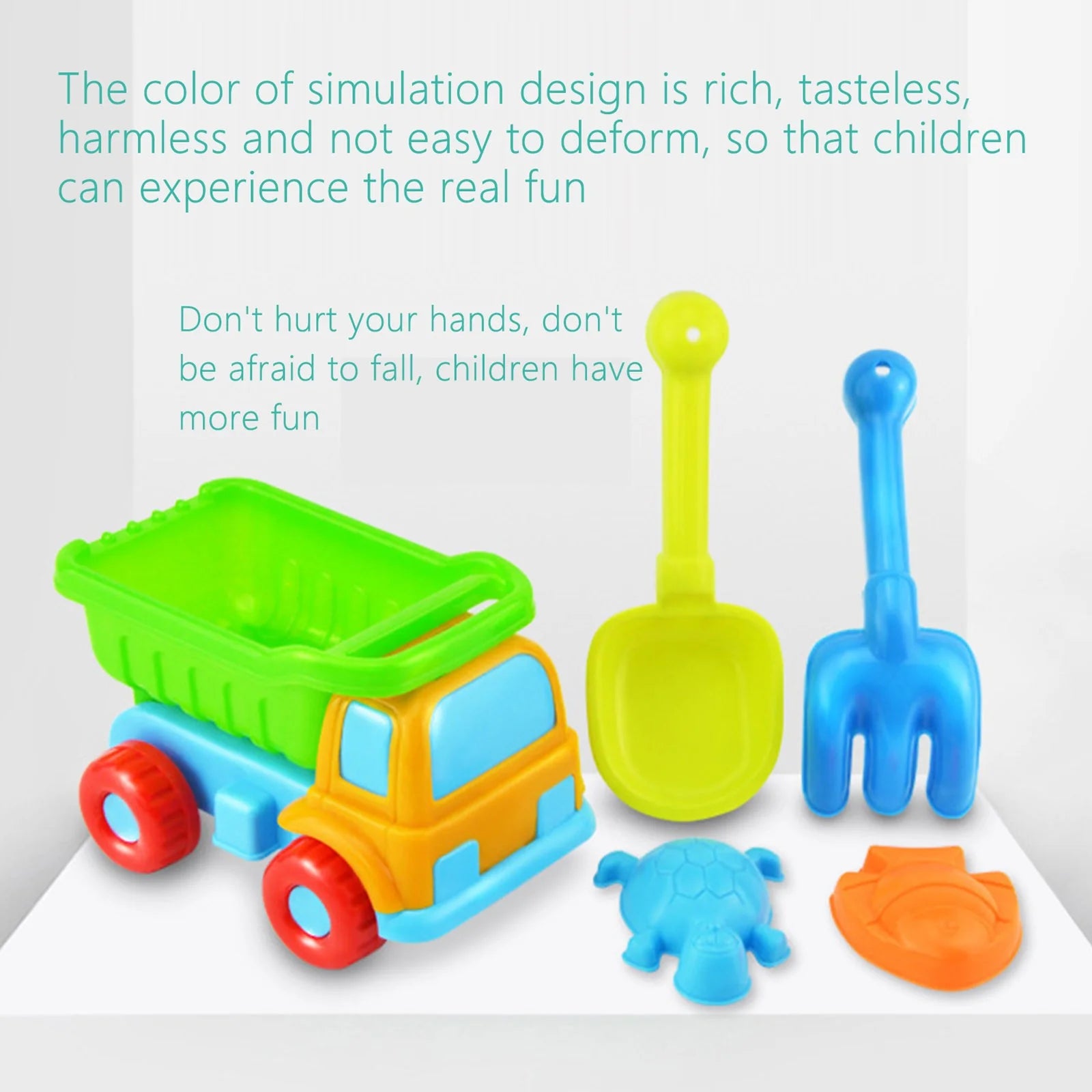 Summer Toys for Kids Ages 4-8 Beach Sand Toys 5PCS Sandpit Toys Sand Truck Dump Truck Toy Sand Shovel Tool Kits Sand Molds Outdoor Play Sand Toys for Boys 4-6 Kids Outdoor Play Set