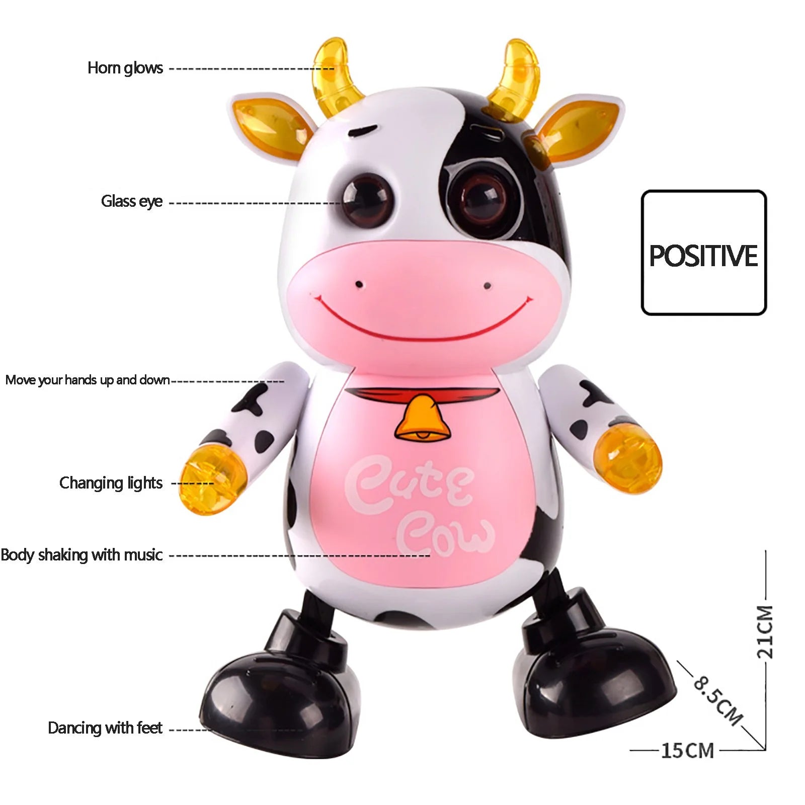 Dancing Cow Robot Toy with Light and Sound Guide Baby Crawling Educational Toy