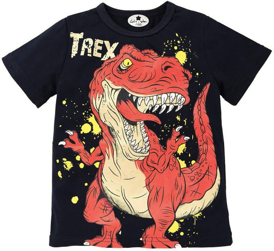 Toddler Baby Boys Autumn Winter Long Sleeve Shirts Tops Fashion Cartoon Dinosaur Letter Blouse Clothes 2-7 T