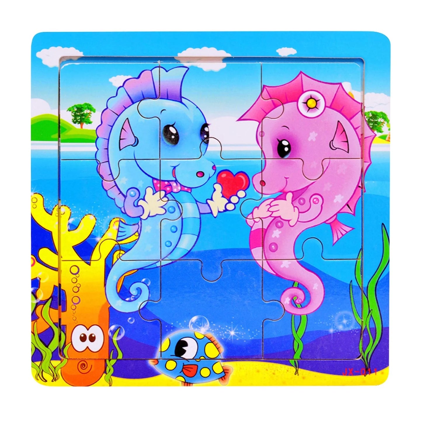 Wooden Jigsaw Puzzles for Ages 2-5 Toddler Puzzles 9 Pieces Preschool Educational Learning Toys Marine Life Puzzles for 2 3 4 Years Old Boys and Girls