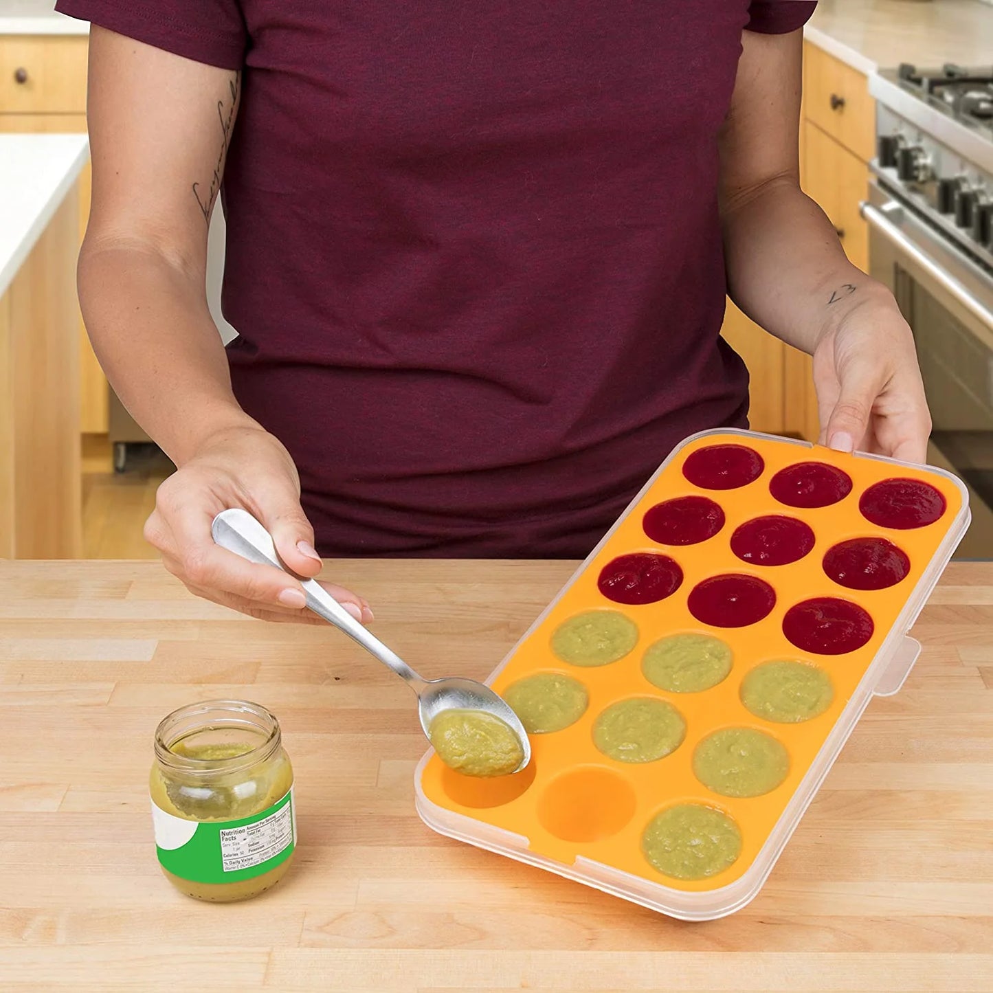 Silicone Baby Food Storage Tray (2 Pack) - Pop Out 1Oz Portion Silicone Freezer Tray - Non Toxic, BPA & PVC Free - Great Mother'S Day Gift