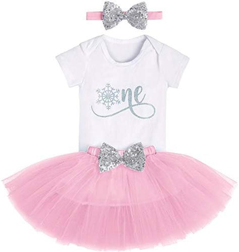 Baby Girl 1St Birthday Outfit Romper + Polka Dot Tutu Skirt + Headband + Barefoot Sandals Cake Smash Dress 4PCS Clothes Set