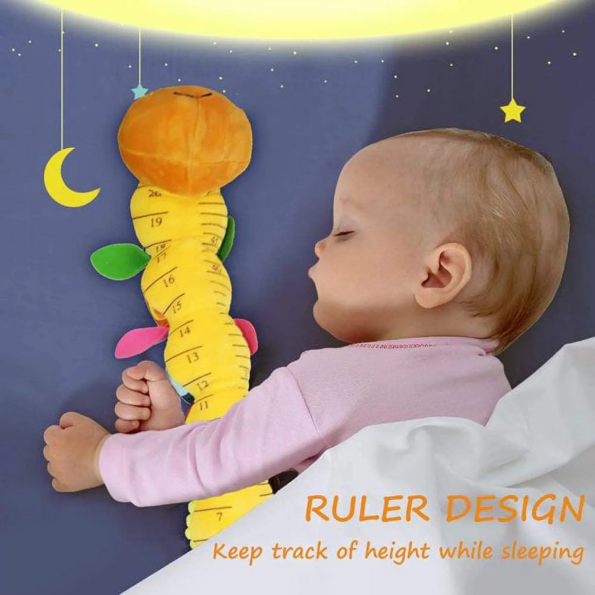 Baby  Musical Caterpillar Plush Toy with Rattle Crinkle Squeaker,Tummy Time  for 0-3-6-12 Months Boys Girls