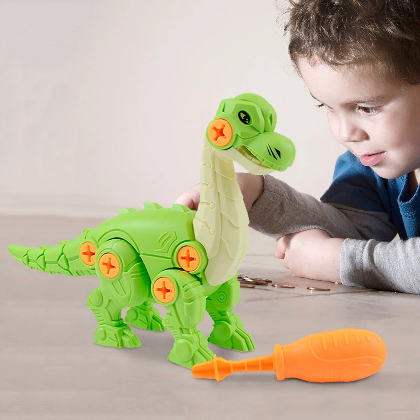 Take Apart Dinosaur Toys for Boys Building Play Kit with Screwdrivers DIY Construction Engineering Set and Learning for Kids 4 Dinosaurs Easter Christmas Birthday Gifts