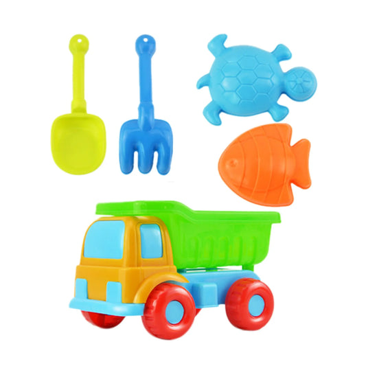 Summer Toys for Kids Ages 4-8 Beach Sand Toys 5PCS Sandpit Toys Sand Truck Dump Truck Toy Sand Shovel Tool Kits Sand Molds Outdoor Play Sand Toys for Boys 4-6 Kids Outdoor Play Set