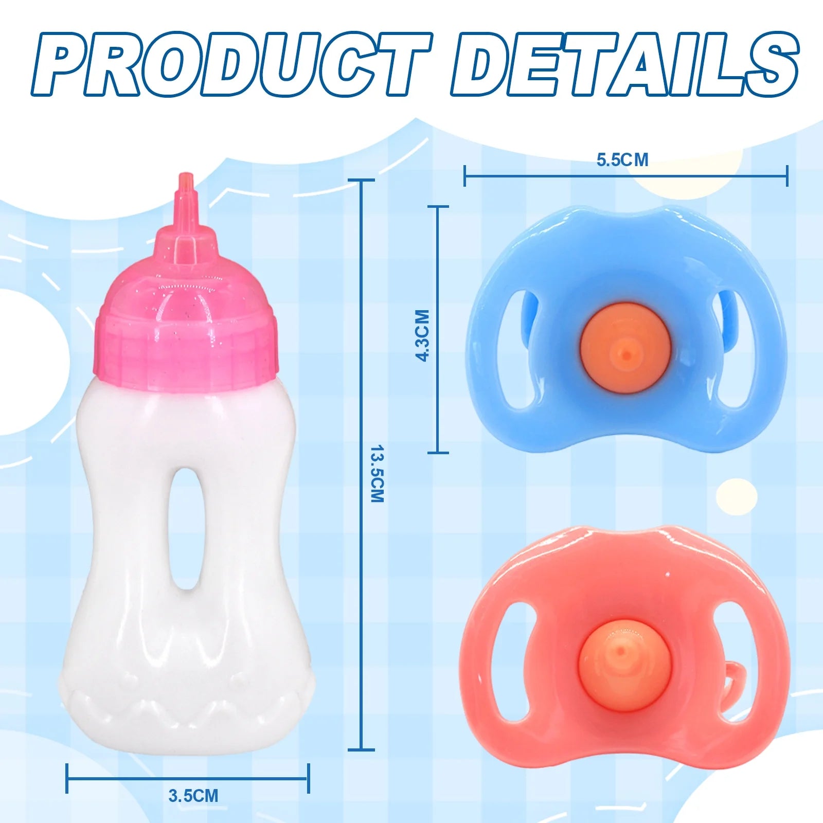 4 Pcs U-Shaped Magic Baby Doll Dottles and Pacifier Kids Toys