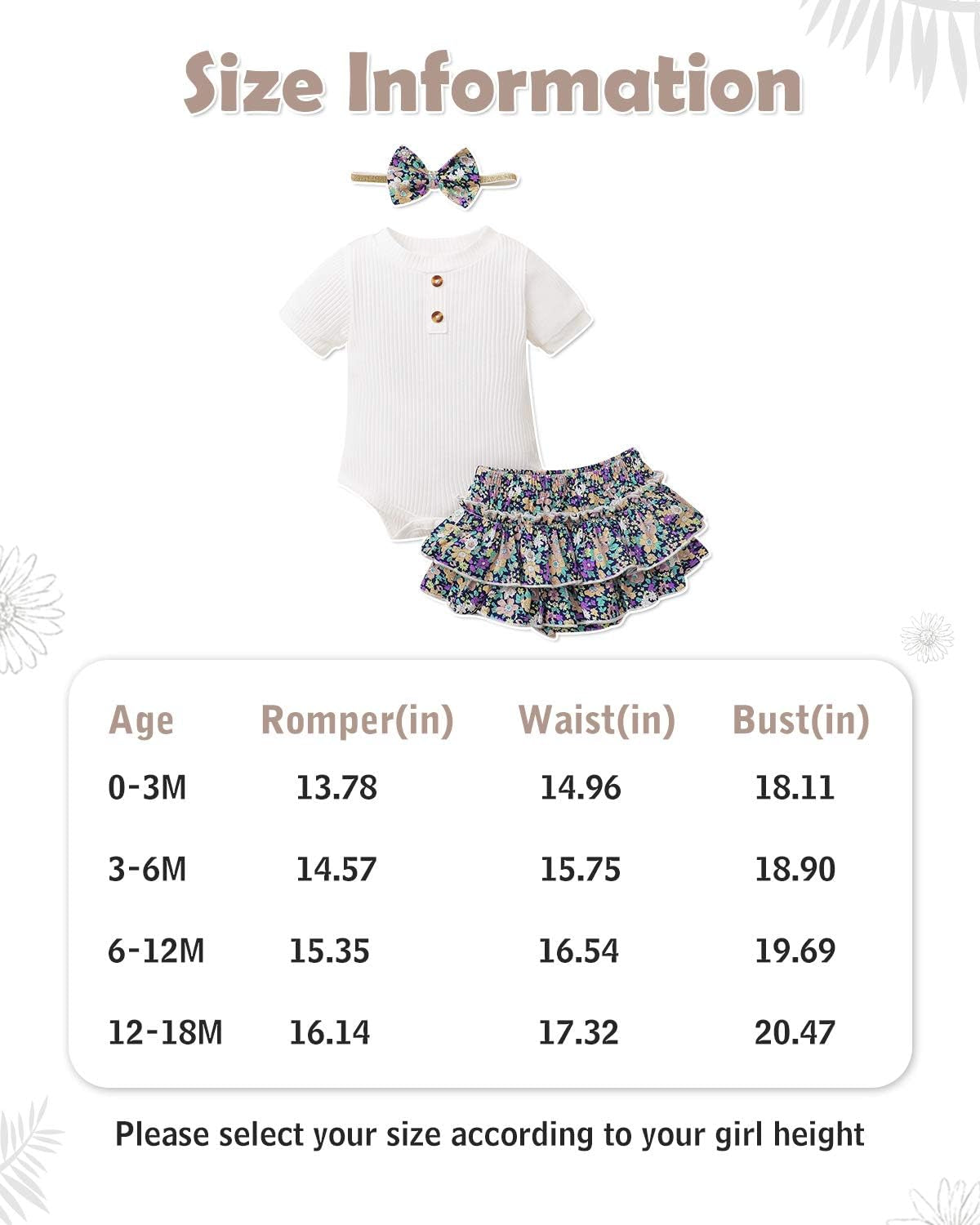 Newborn Baby Girl Clothes Infant Romper Floral Shorts Outfits Set Cute Baby Girls' Clothing