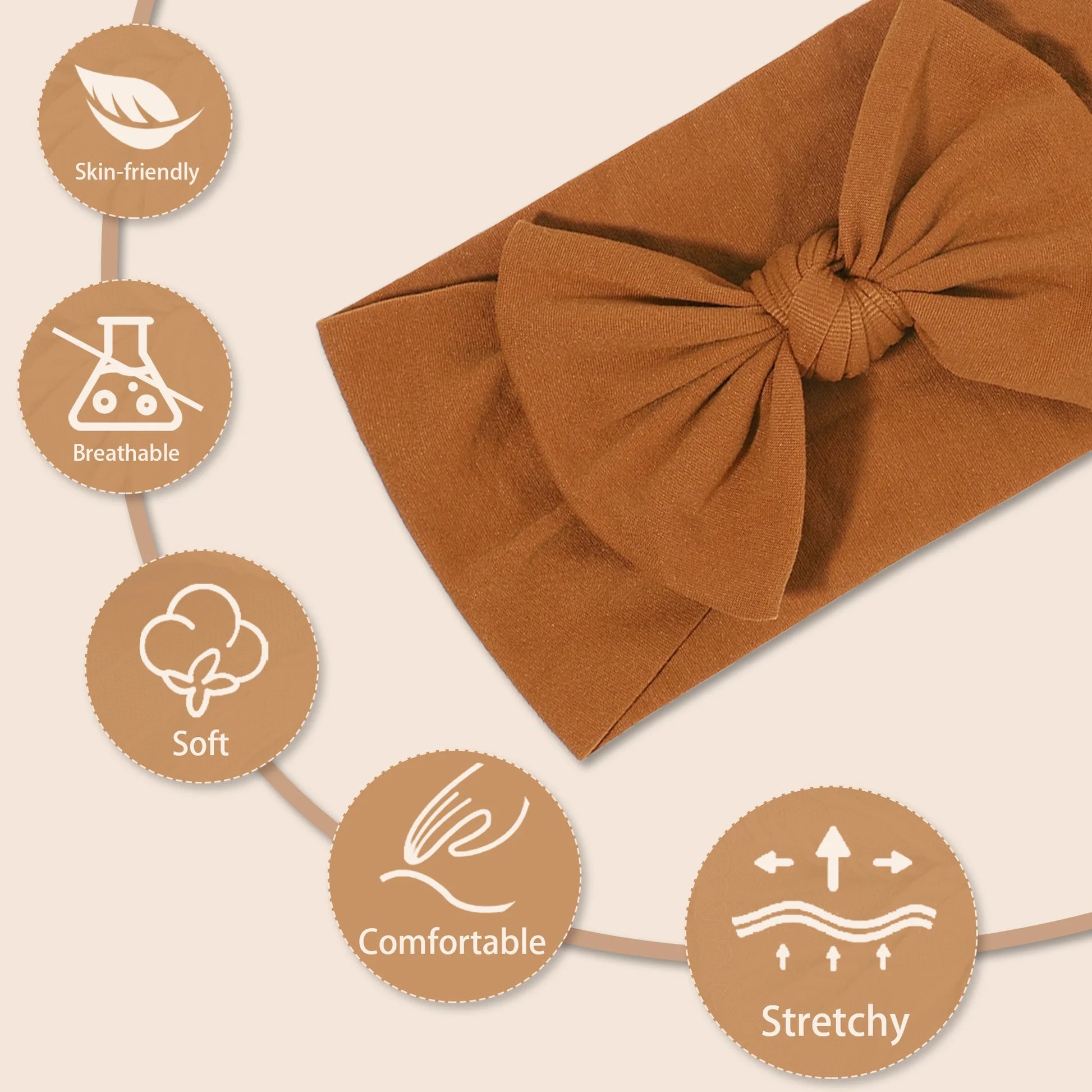 12 PCS 6.5Inch Baby Nylon Headbands Hairbands Hair Bow Elastics for Baby Girls Newborn Infant Toddlers Kids