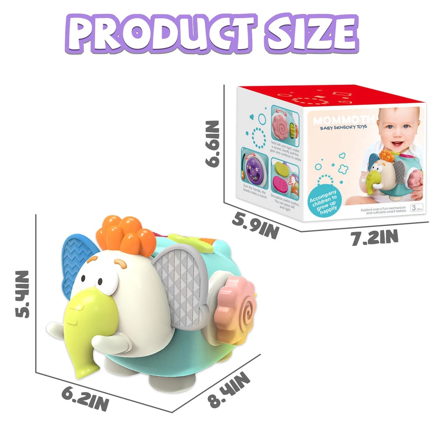 Infant Sensory Toys, Learning Toys, Travel Activities Busy Board Cube, Montessori Baby Toys 0 3 6 9 12 18 24 Months