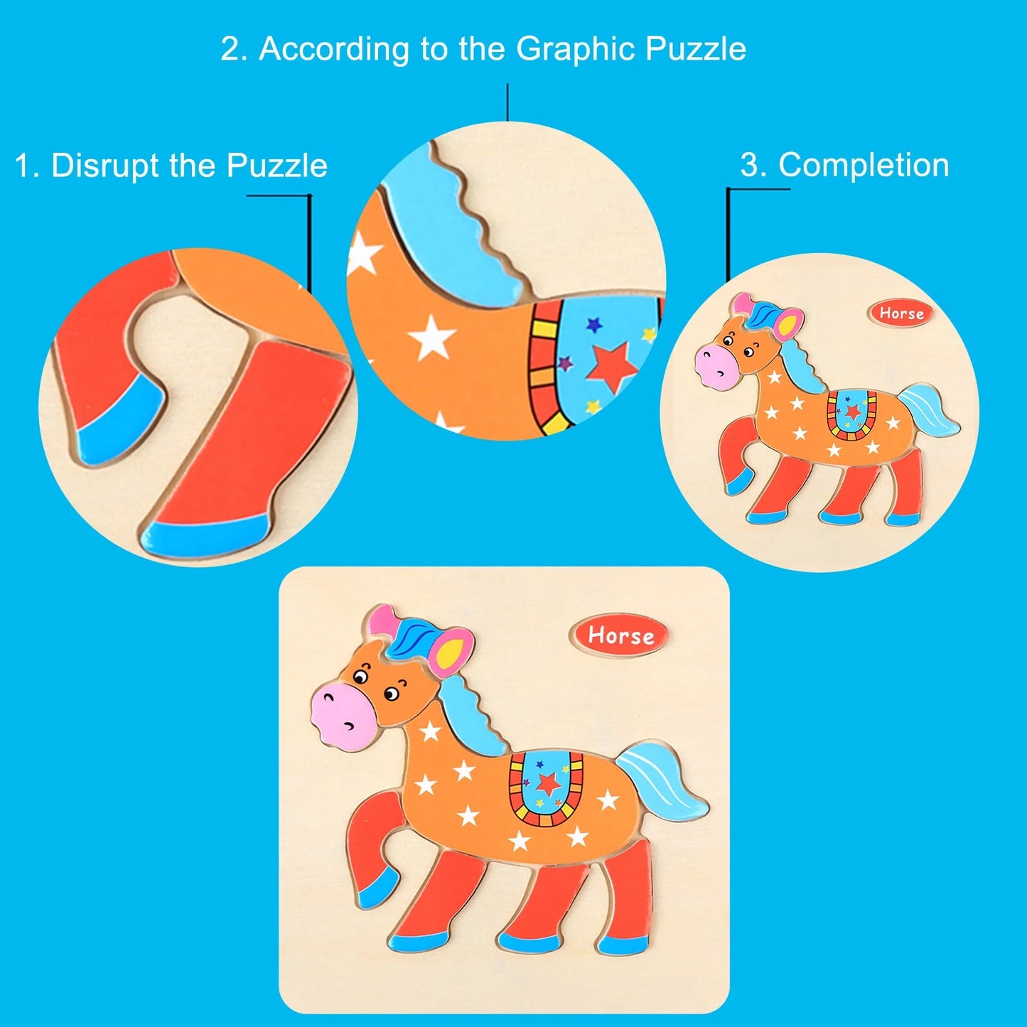 Wooden Puzzles for Toddler 1-3 Years Old Chicken Wood Jigsaw Puzzles for Boys Montessori Games and Educational Toys for Kids Wooden Toddler Puzzles Present