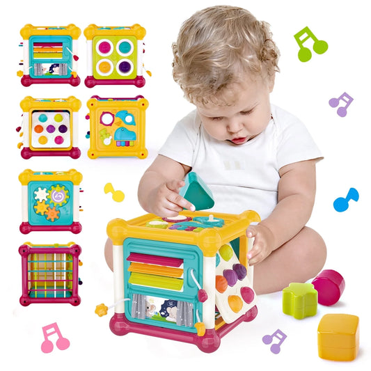 Montessori Learning Toys for Toddlers 1-3 - Activity Busy Cube - Birthday Christmas Toys Gift for 1 Year Old Girls Boys