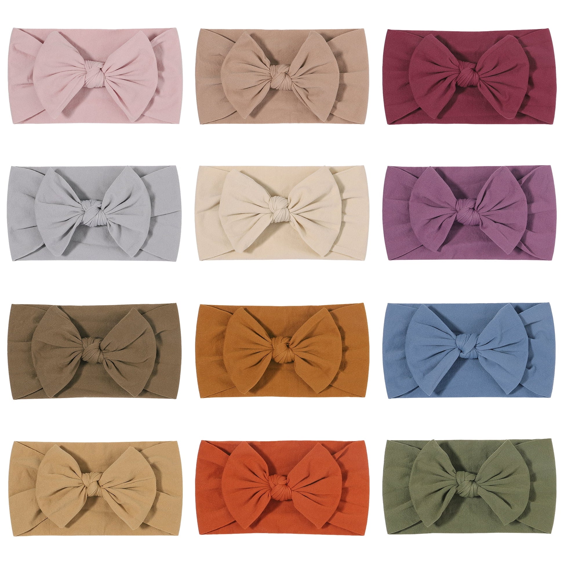 12 PCS 6.5Inch Baby Nylon Headbands Hairbands Hair Bow Elastics for Baby Girls Newborn Infant Toddlers Kids