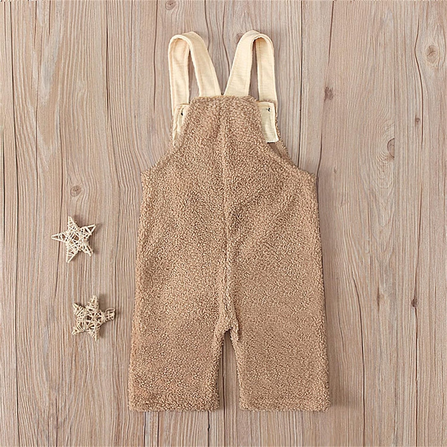 Toddler Kids Baby Girls Boy Fleece Suspender Pants Overalls Trousers Warm Romper Jumpsuits Outfits Winter Clothes J617 Brown, 4-5T