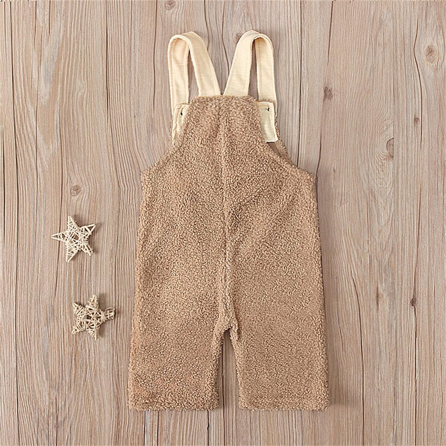 Toddler Kids Baby Girls Boy Fleece Suspender Pants Overalls Trousers Warm Romper Jumpsuits Outfits Winter Clothes J617 Brown, 4-5T