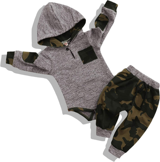 Infant Baby Boy Outfits Long Sleeve Camo Toddler Boy Clothes Sweatshirt Fall Winter Baby Boy Clothes 6-9 Months