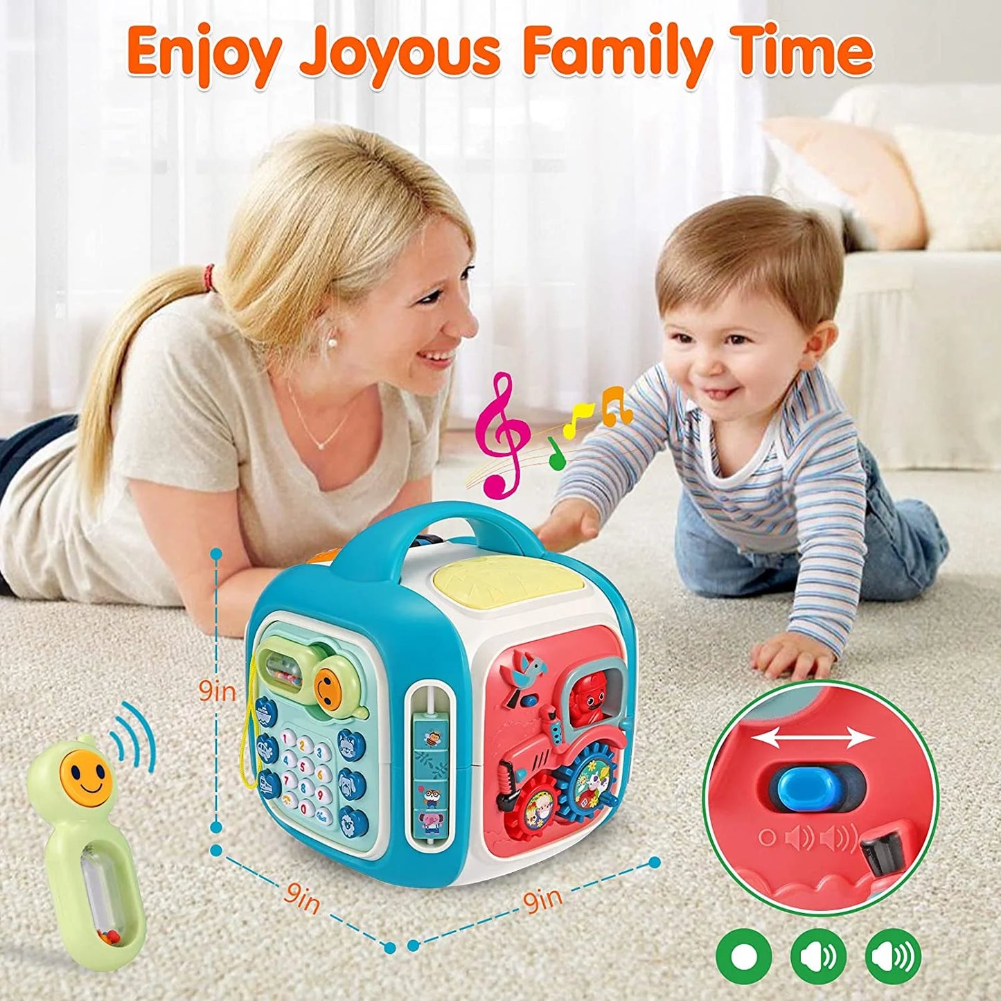 Baby Toys 12-18 Months Baby Activity Cube Infant Toys Gifts for 1 2 3 Year Old Boys Girls Kids Toddlers Learning Educational Toys All in One Baby Musical Toys for Toddlers 1-3 Birthday Gifts