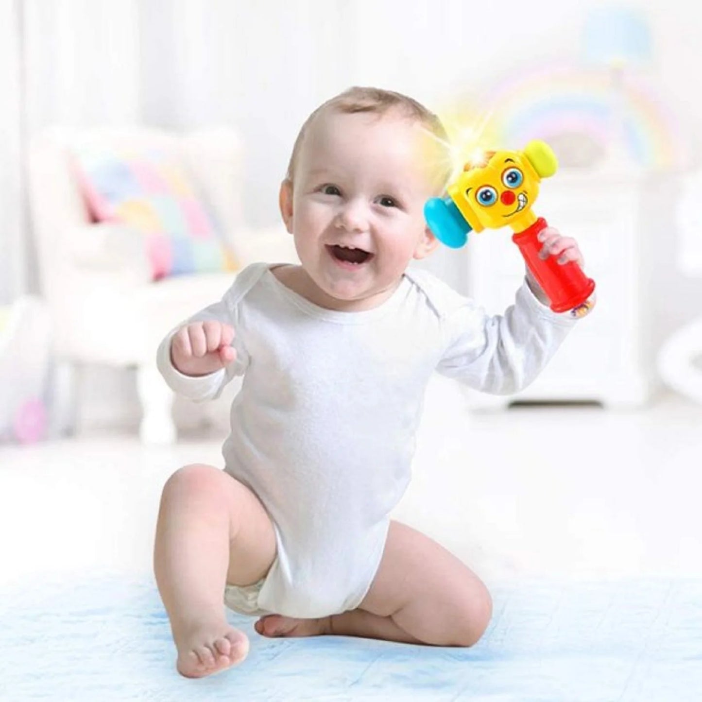 Baby Toys 6 to 12 Months Infant Toys Funny Baby Hammer with Music Sound & Light,Grab Shake Pound Baby Toys 6-12 Months,Boy Girl Gifts Baby Toys for 12-24 Months