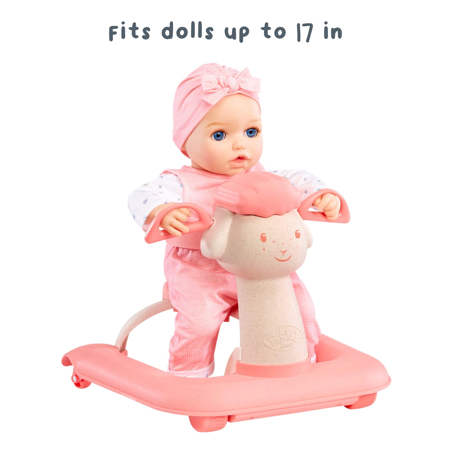 Doll Walker with Rolling Wheels, Seat Belt, Sturdy, Dolls up to 17", Kids Ages 3+