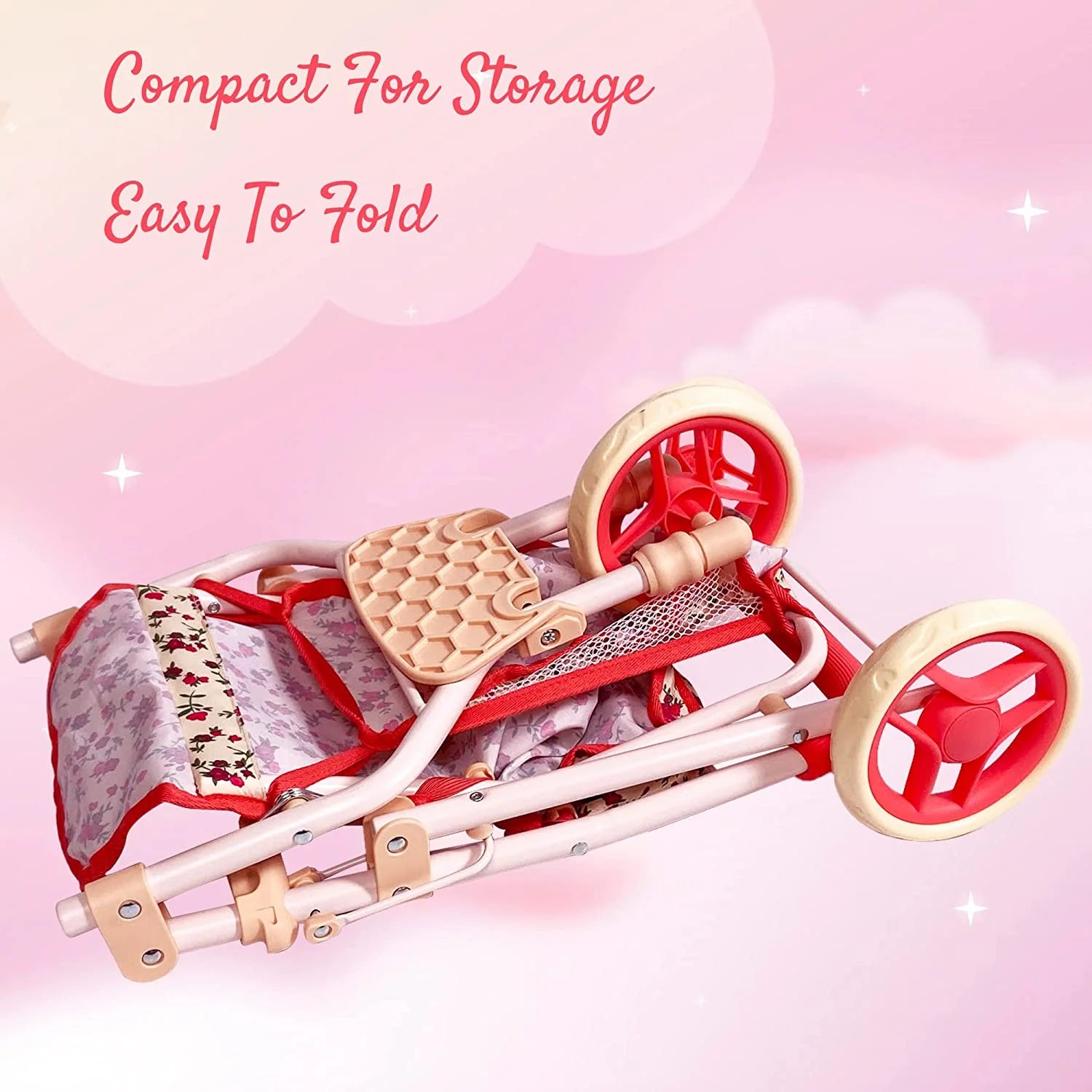 Baby Doll Stroller Jogging Toy Stroller Floral