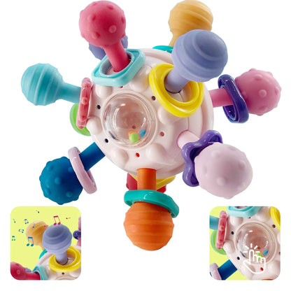 Baby Toys 0 3 6 9 12 18 Months, Infant Teething Relief, Montessori Toys for 1 Year Old,Toddler Ball Travel Toy for 1 2 One Year Old