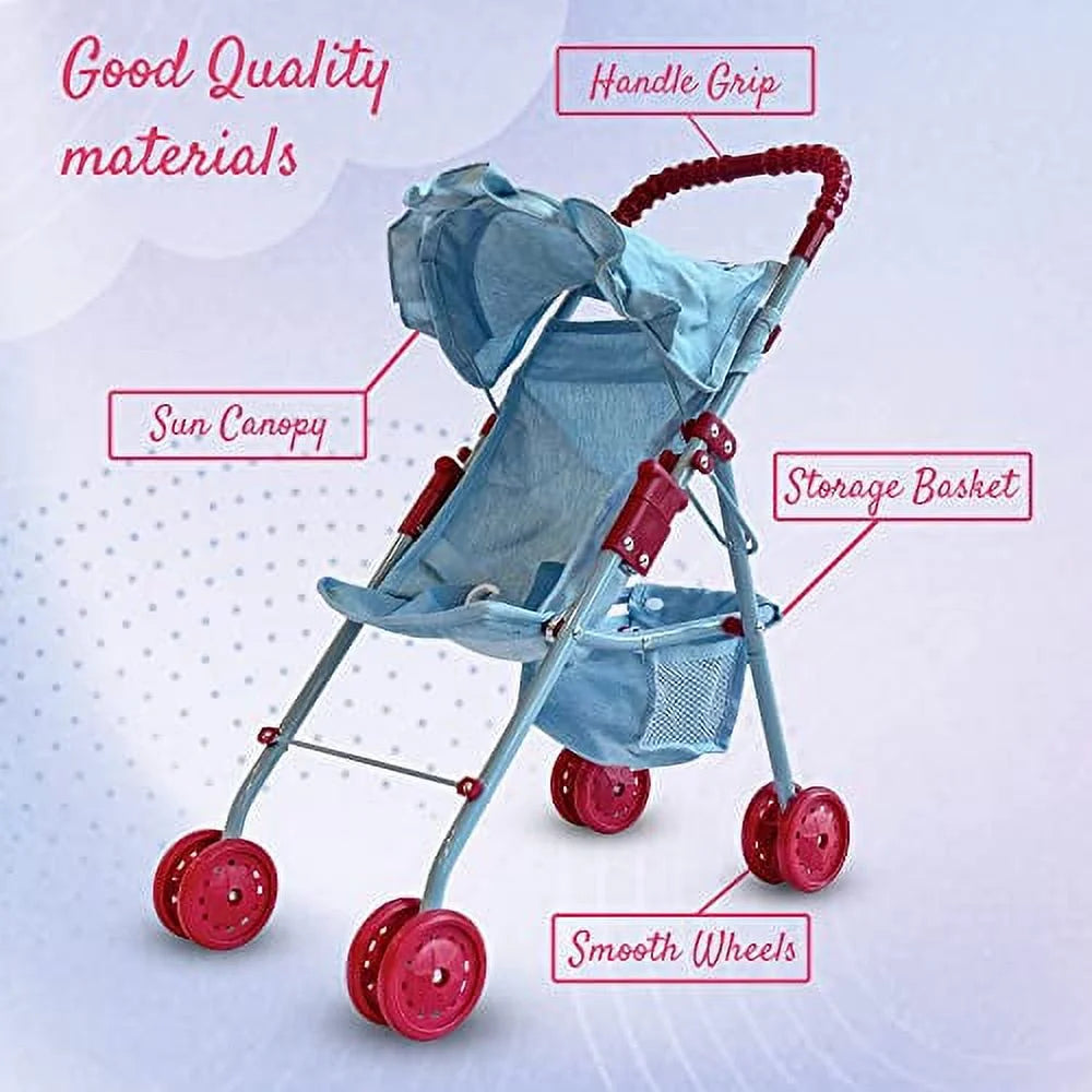 Baby Doll Stroller My First Toy Stroller Light Denim