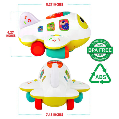 Electronic Airplane Toys Toddlers Baby Learning Toys for 1+ Year Old Boys, Play Vehicle