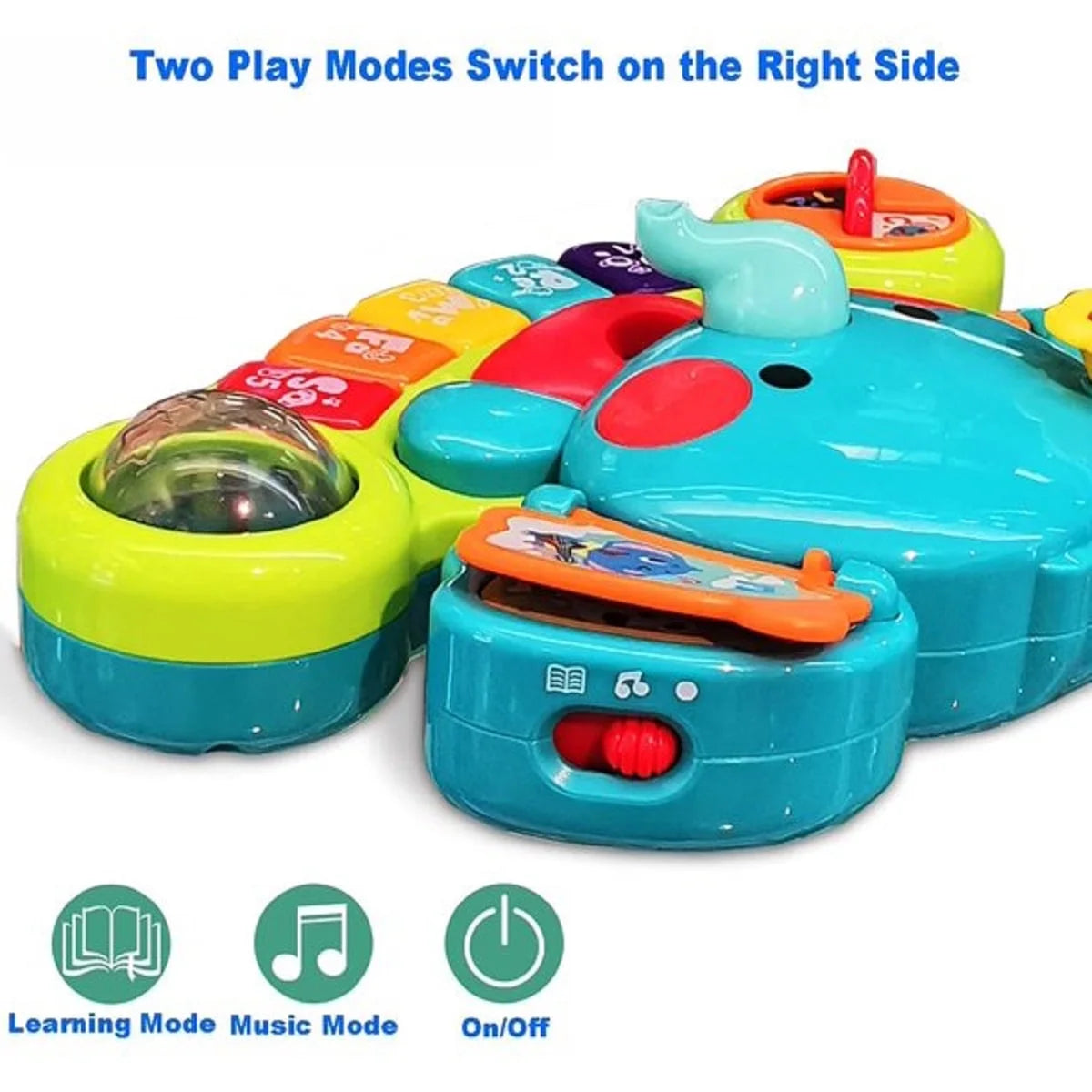 Baby Toys 6 to 12 Months, 6 Month Old Baby Toys 0-6 Months Infant Toys 6-12 Months Elephant Musical Light up Baby Piano Toy 9 12 18 Month Old Baby Toys