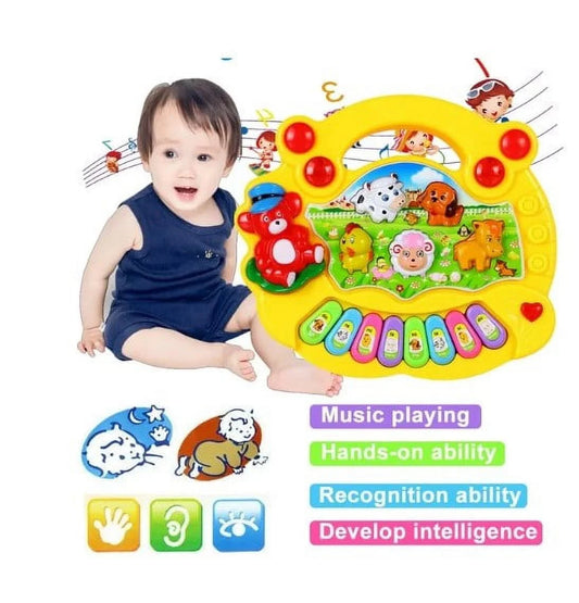 Musical Baby Toys 6 to 12 Months, Baby Piano Light up Animal Musical Toys for Toddlers 1-3, Kids Learning Toys for 1 Year Old Girl Boy, Baby Toys 12-18 Months Gifts